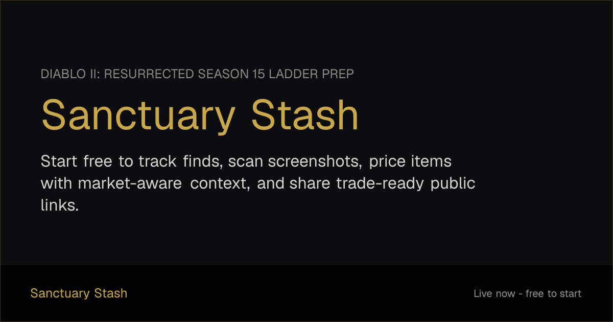 Sanctuary Stash | Season 14 Ladder Stash Tracker · Free to Start