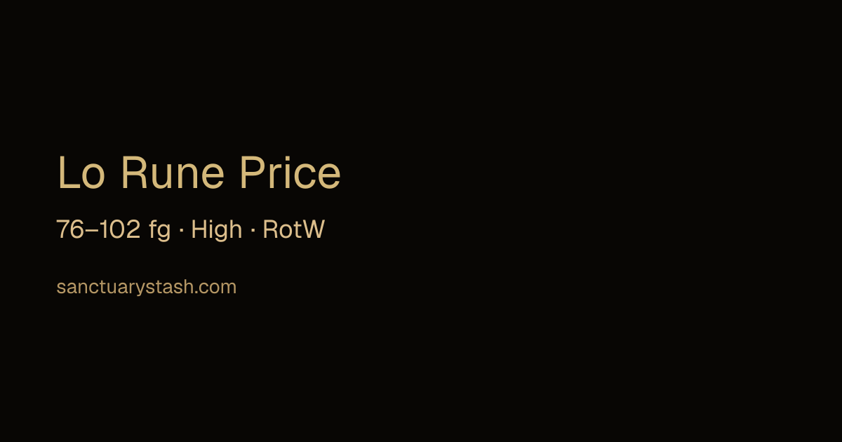 Lo Rune Price - Diablo 2 Resurrected (RotW) | Sanctuary Stash